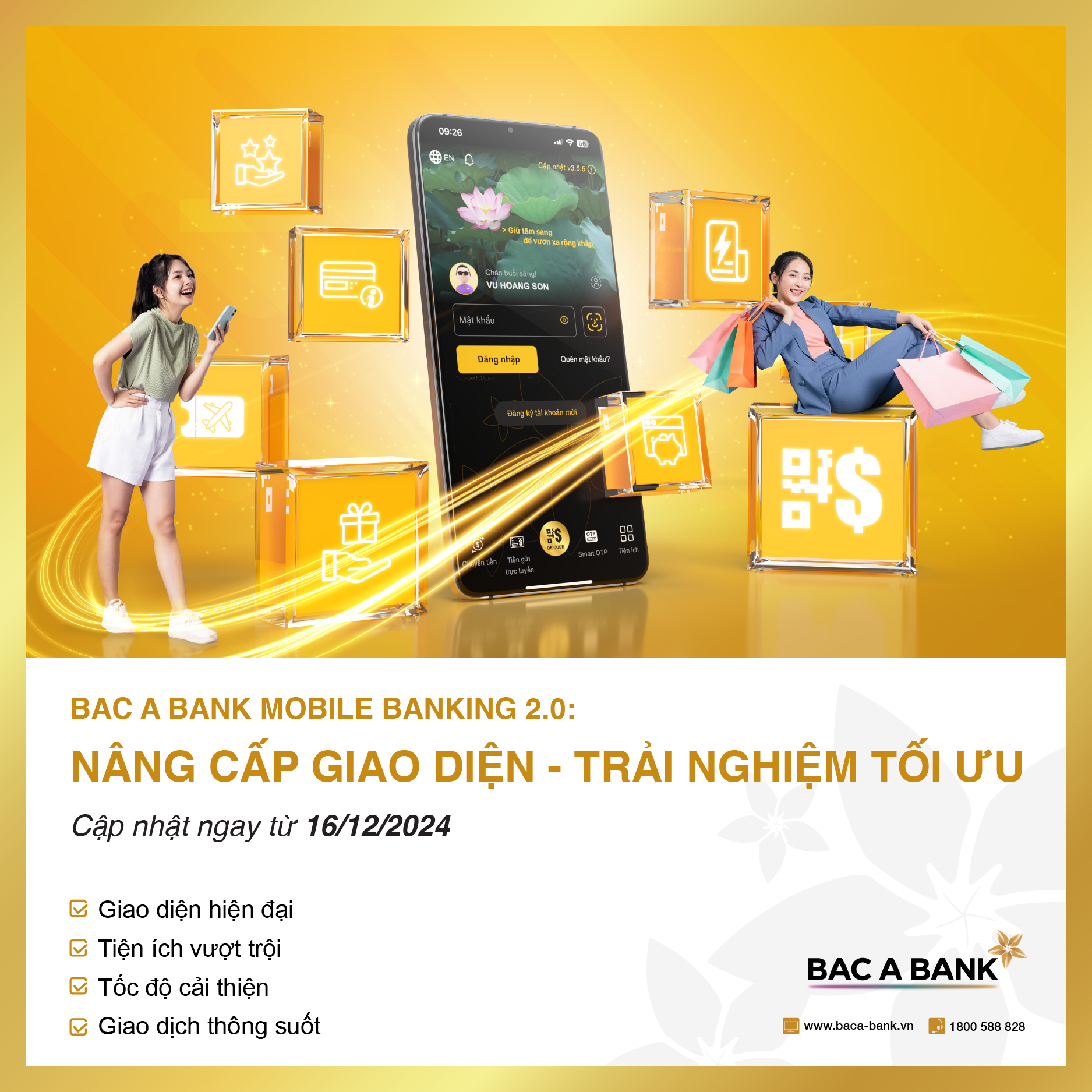 Bac A Bank ra mắt ứng dụng Mobile Banking phiên bản mới