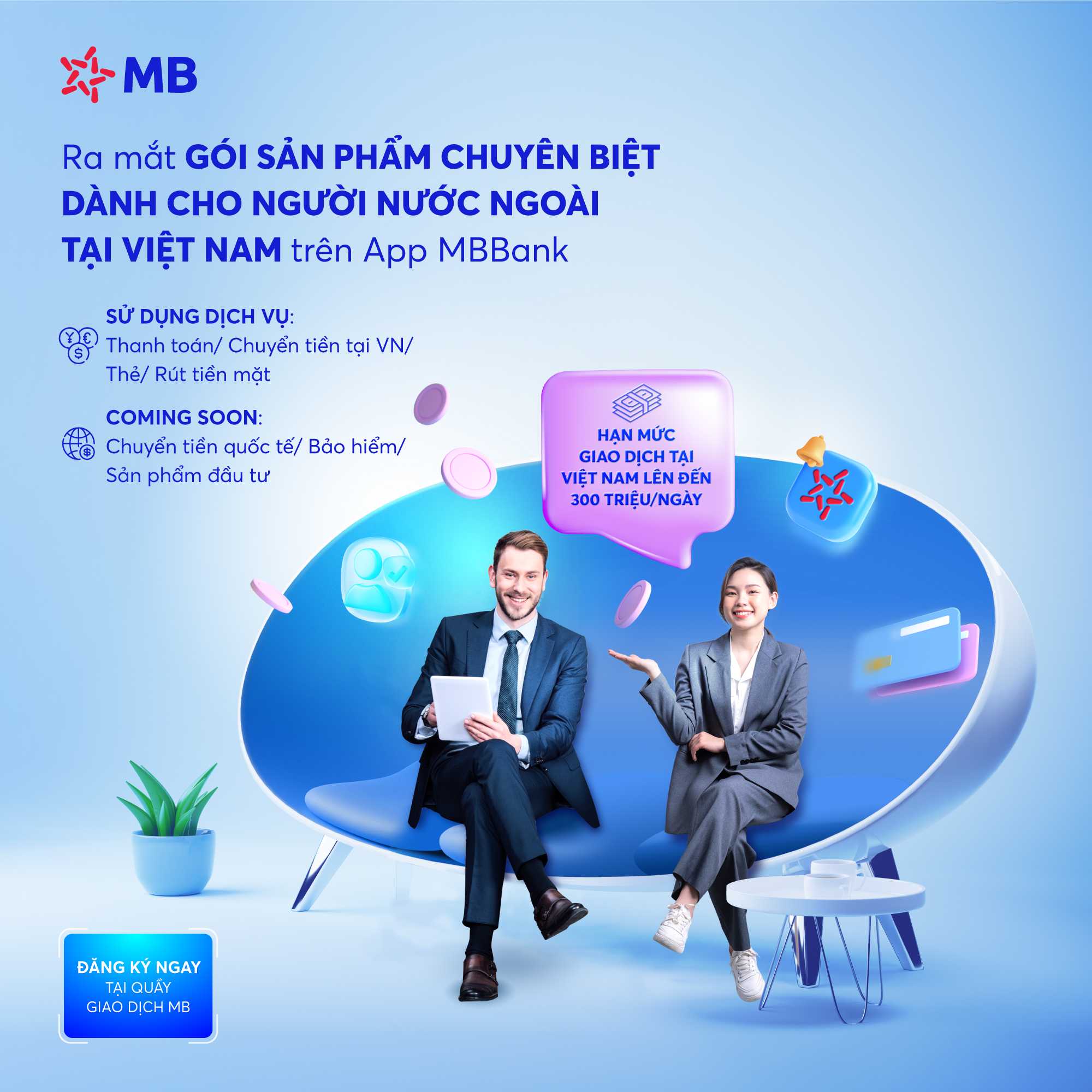 MB ra mắt dịch vụ dành cho người nước ngoài trên App MBBank