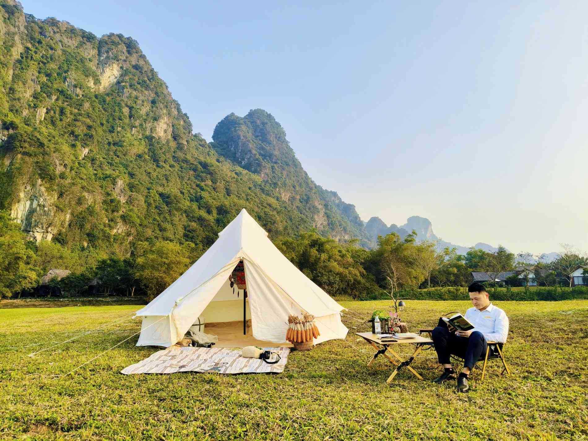 Lưu ngay điểm cắm trại mới view cực xịn tại Serena Resort Kim Bôi