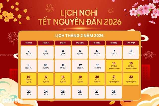 LỊCH NGHỈ TẾT NGUYÊN ĐÁN BÍNH NGỌ 2026 và các chỉ đạo tổ chức vui xuân, đón Tết