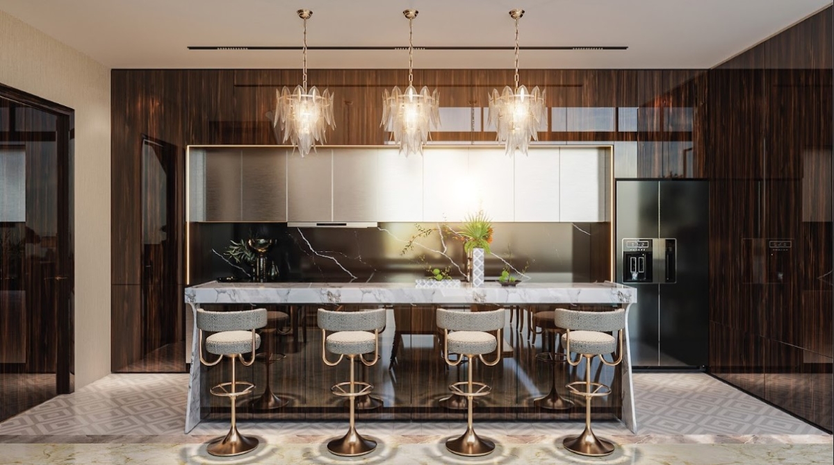 Đây không chỉ là nơi chế biến ẩm thực, mà còn là không gian kết nối, tận hưởng và phản chiếu gu sống đẳng cấp của chủ nhân.