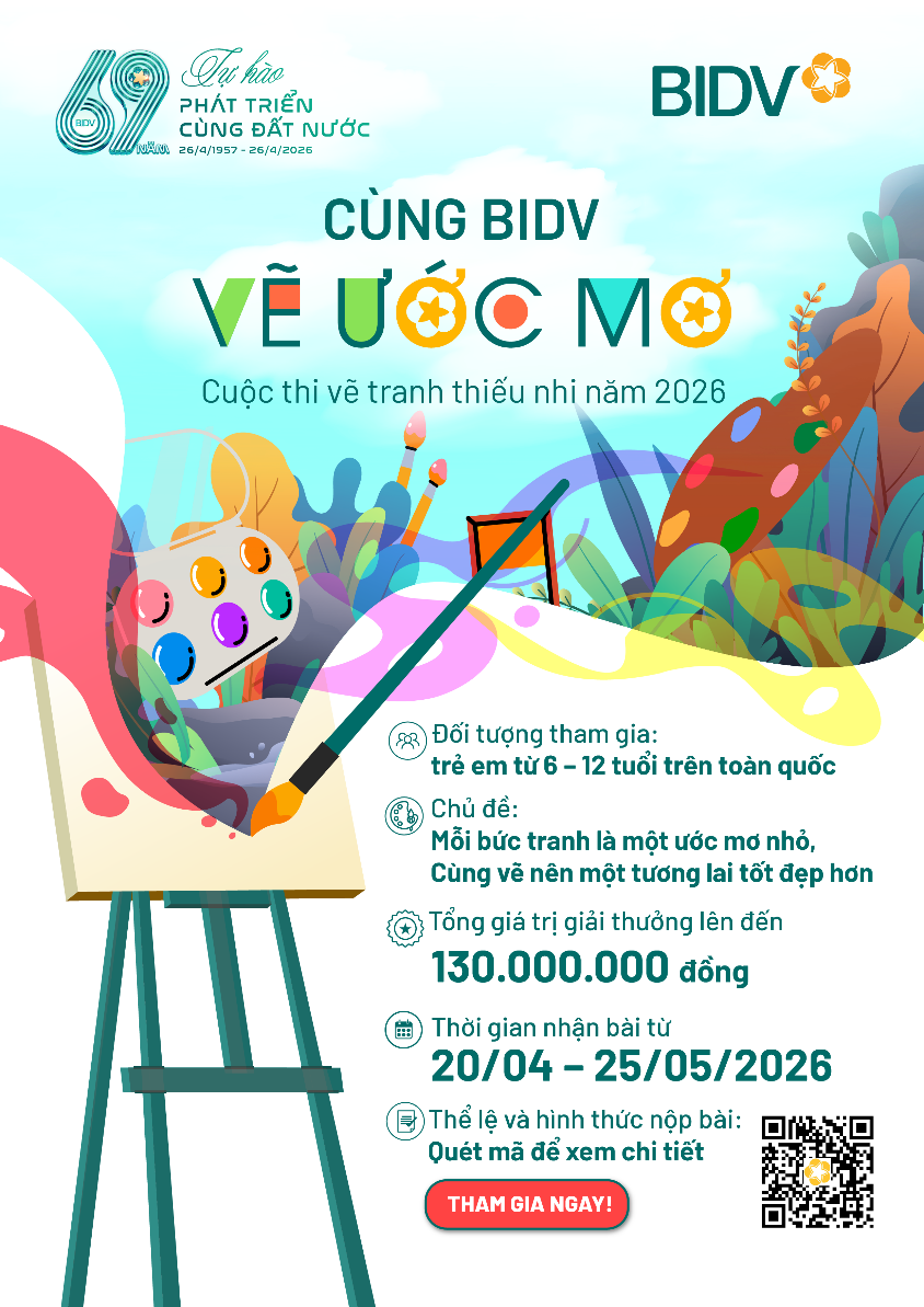 Cuộc thi tranh thiếu nhi “Cùng BIDV vẽ ước mơ”